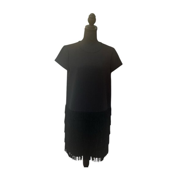 Kate Spade Gatsby Flapper Fringe Shift Dress Women's Black Size 8 - Picture 1 of 7